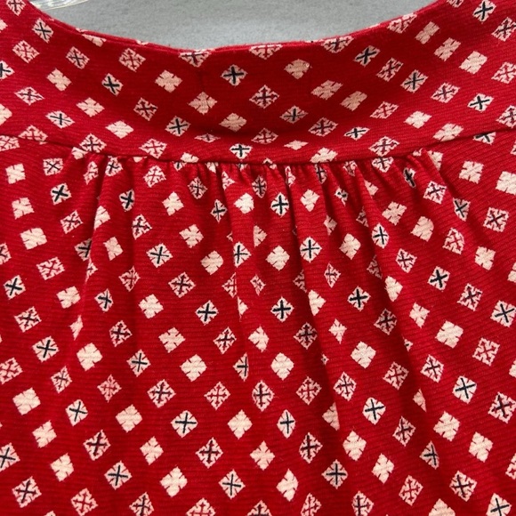 Lucky Brand Multicolored Patterned V Neck Long Sleeve Red Shirt Women’s Size S - Picture 4 of 13